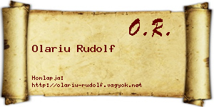 Olariu Rudolf névjegykártya